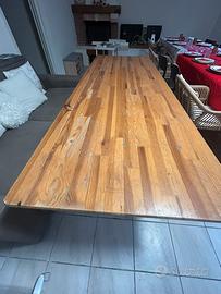 Set tavolo e panche da birreria in legno mt 2,20