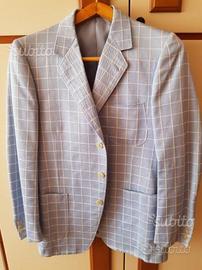 Giacca celeste a quadretti