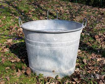 Tinozza Zinco Vintage 65x50cm - Fioriera Rustica