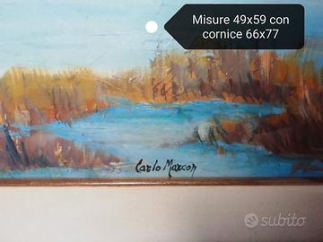 quadro dipinto paesaggio laguna Carlo Marcon