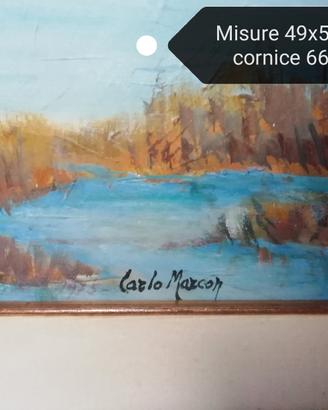 quadro dipinto paesaggio laguna Carlo Marcon