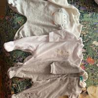 Lotto pigiamini ciniglia neonato 1/3 mesi