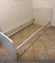 Letto singolo con doghe in legno