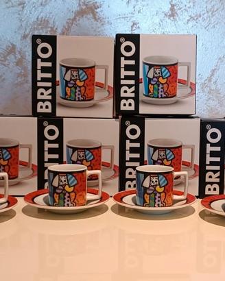 Set 6 Tazzine da Caffè Romero Britto "Dog" nuove
