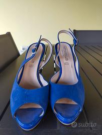 Scarpe cerimonia blu outlet elettrico