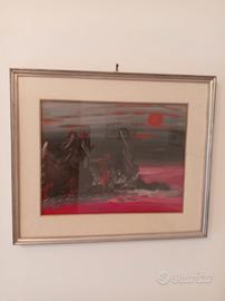 Quadro con cornice color argento 