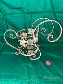 Portavasi metallo vintage decoupage