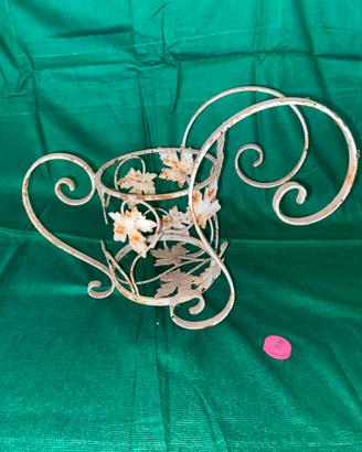 Portavasi metallo vintage decoupage