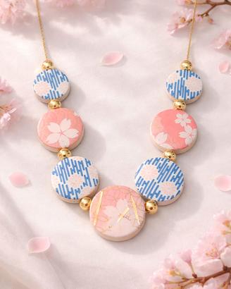 collana in decoupage carta da origami giapponese 