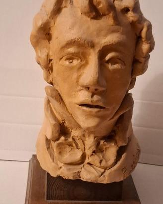 Scultura Busto Terracotta Ispirata a Chopin