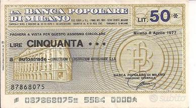 Miniassegni Banca Popolare di Milano