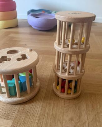 Coppia di giochi legno montessoriani forme e suoni