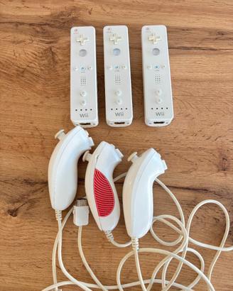 Lotto 3 Wiimote + 3 Nunchuck Nintendo PER PEZZI