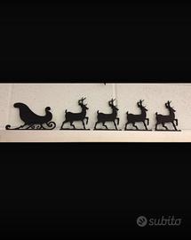 Decorazione Natale slitta Babbo Natale