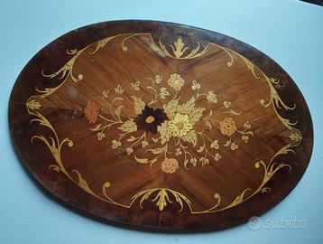 Ovale in Legno Intarsiato - Sorrento Anni '50