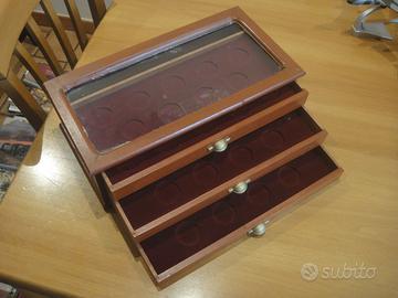 Scatola Portamonete/Orologi in vetro e legno