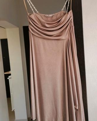 Elegante vestito Lucido Oro da Cerimonia