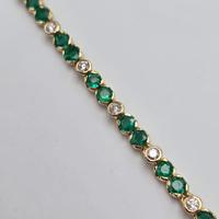 BRACCIALE TENNIS ORO CON SMERALDI E DIAMANTI