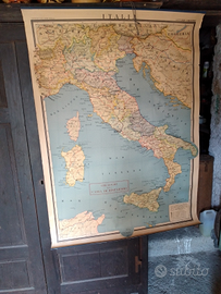 Carta geografica Italia anni 50 60