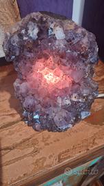 Lampada in drusa di Ametista viola abat jour.