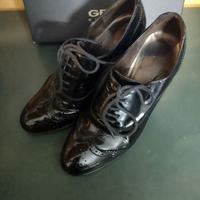 Scarpe stringate donna Nero Giardini tacco pelle