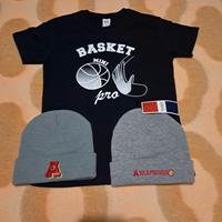 Set 2 cappelli e 1 maglietta t-shirt basket nuovi