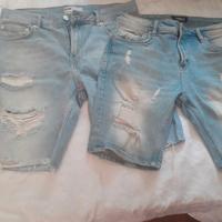 set 2 pantonloncini di jeans Bershka e Alcott