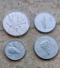 *Serie 10 5 2 1 lira repubblica primo tipo Spl*