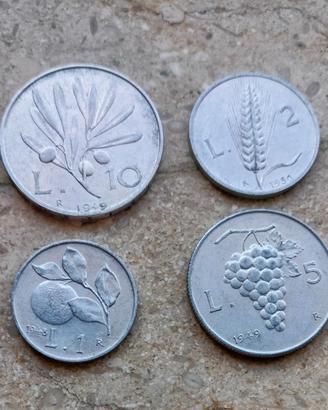 *Serie 10 5 2 1 lira repubblica primo tipo Spl*