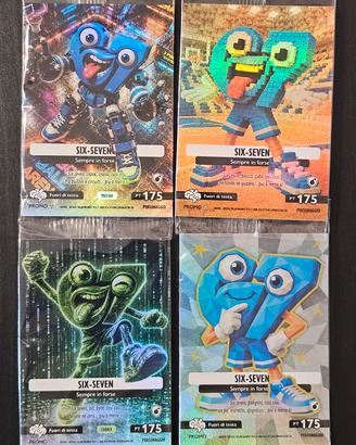 Set completo 4 carte Six seven Brainrot promo
