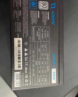 Alimentatore Aqirys Pulsar LS 550W