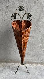 Portaombrelli Cuore In Vimini Intrecciato e ferro