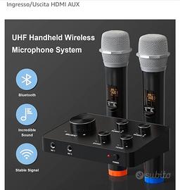 Mixer audio-video con 2 microfoni  bluetooth