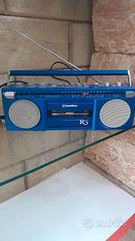 radio Goldstar fm casetta blu vintage pile presa