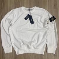 FELPA STONE ISLAND BIANCA - SENZA CAPPUCCIO