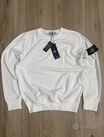 FELPA STONE ISLAND BIANCA - SENZA CAPPUCCIO