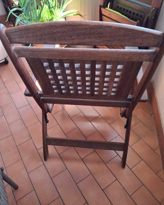 Set di 4 sedie da giardino in legno esotico