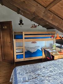 Letto a castello in legno massello