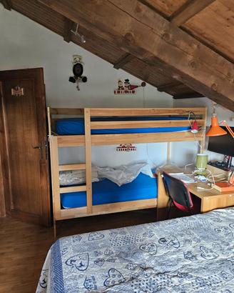 Letto a castello in legno massello