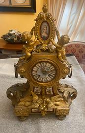 Orologio Pendola antica francese in bronzo dorato