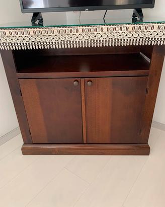 mobiletto in legno con vetro in regal