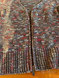 Cardigan von cerniera cotone e viscosa