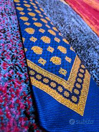 Cravatta uomo vintage Gianni Versace, seta, blu