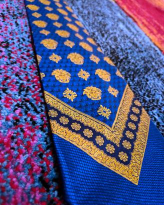 Cravatta uomo vintage Gianni Versace, seta, blu