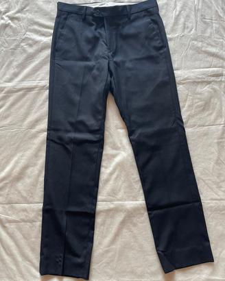 Pantaloni eleganti blu made in Italy in pura lana