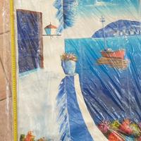 Quadro Dipinto pennello su tela Santorini 98x68cm