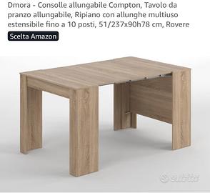Tavolo console allungabile 10 posti