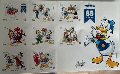 8 Francobolli Paperino Disney 85 years 2024