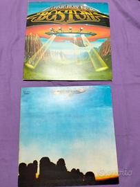 LP in vinile vintage, dei Boston e degl'Eagles.