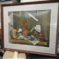Quadro vintage  Natura morta musicale con cornic